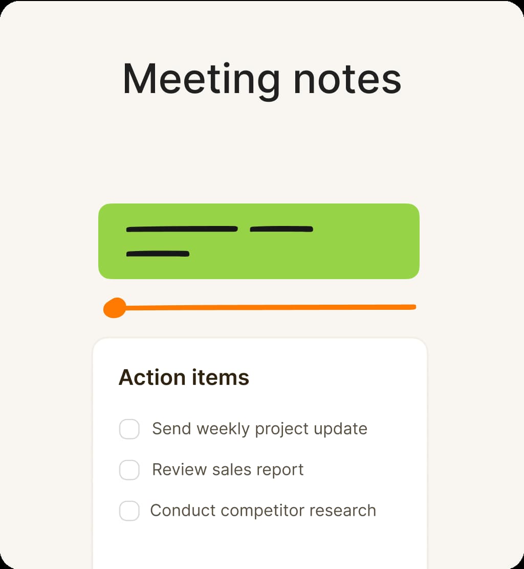 A UI rappresentation of meeting-notes