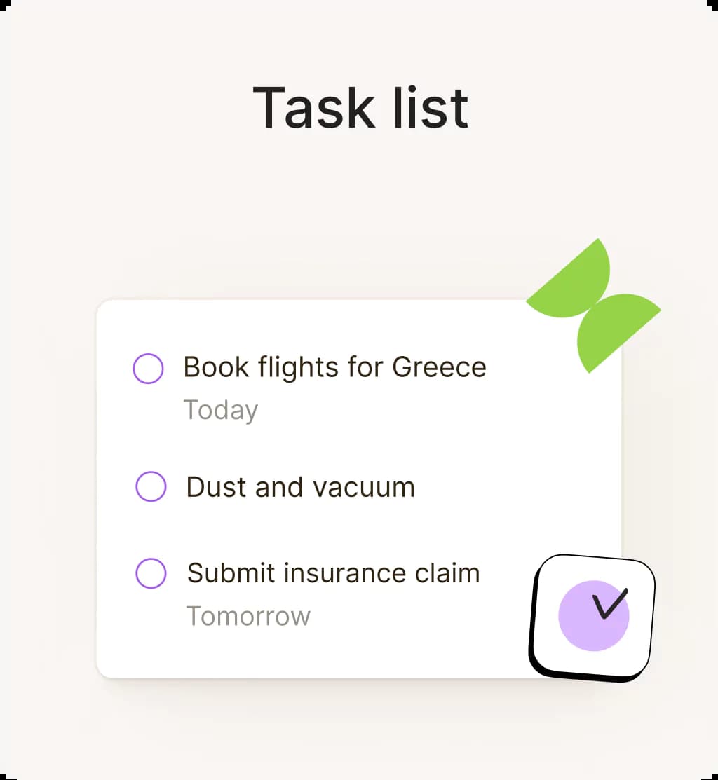 A UI rappresentation of task-list